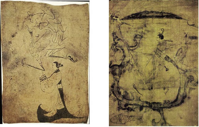 Chinesische Seidenmalerei in der Zhou-Dynastie