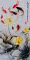 Preview: Chinesische Malerei Rollbild: Neun Koi- Fische 100x30cm