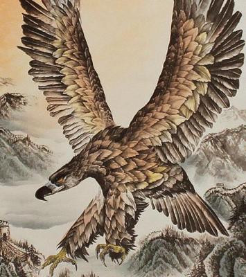Chinesische Malerei Rollbild: Adler 69cm *172cm