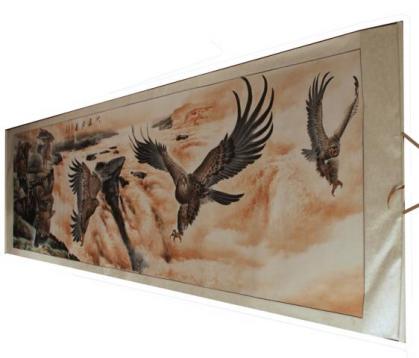 Chinesische Malerei Wandbild: Die Adler fliegen 96*339
