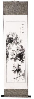 Rollbild: Chrysantheme 37x142cm