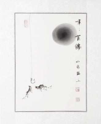 Chinesische Xieyi-Malerei: Fische 46x58cm