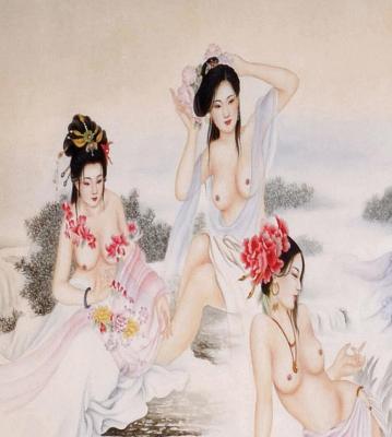 Wandbild: Chinesische Schönheiten 80cm x166cm