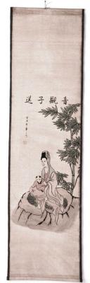 Rollbild: Kinderschenkende Guanyin 35x125cm