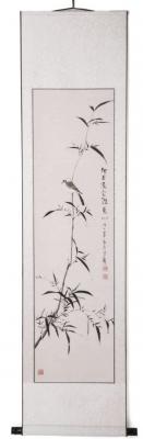 Chinesische Malerei: Meise im Bambushain 164x41cm
