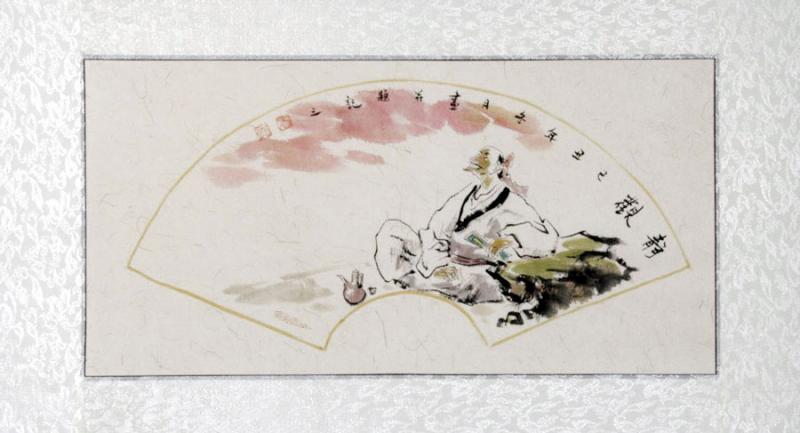 Xieyi-Malerei: Abendröte 82x43cm