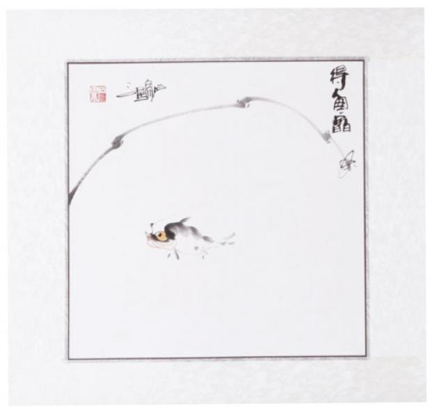 Chinesische Xieyi-Malerei: Am Haken 47x48cm