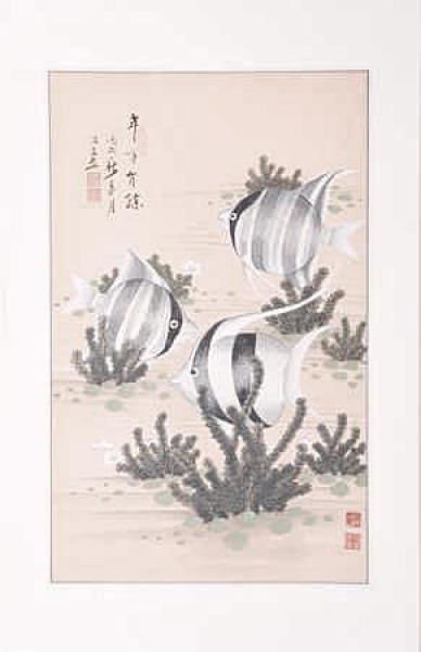 Chinesische Gongbi-Malerei: Idylle unter Wasser 54x83cm